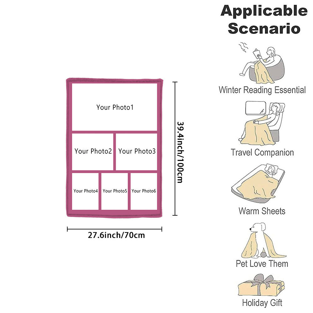 Custom Photo Blanket Soft Flannel Throw Personalized Gift for Home and Travel