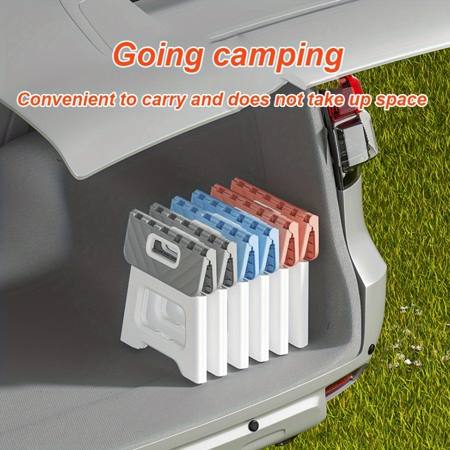 Taburete de plástico plegable de una pieza para uso exterior, asiento portátil y resistente para adultos