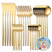 30-Piece Stainless Steel Tableware Set for Hotel Restaurant Kitchen Use