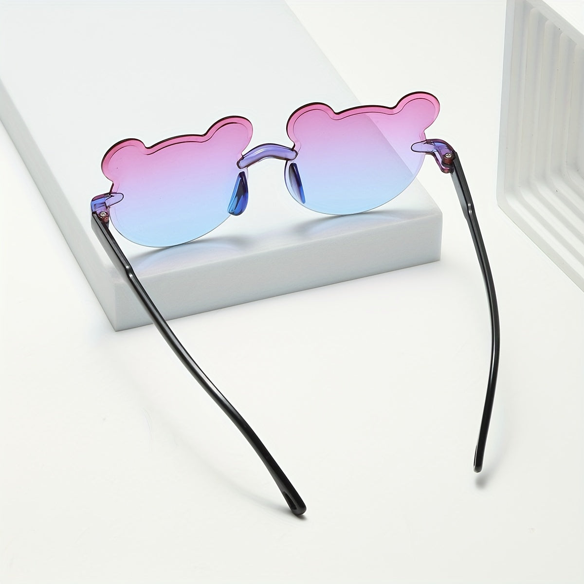 Set of 3 Cartoon Rimless Fashion Glasses with Gradient Lenses for Outdoor Activities