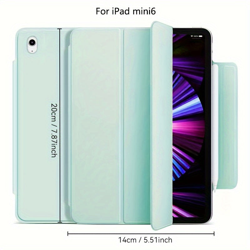 iPad Mini 6, Air 4/5, Pro 11 2022, Air 6 11inch 2024 uchun sun'iy charm aqlli qop. Qalam ushlagichi, kuchli magnit yopilishi va ultra ingichka dizayni bilan egiluvchan qattiq qopqoqni o'z ichiga oladi.