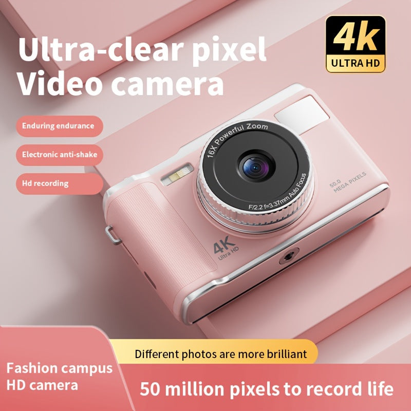 Digital Camera for Teens 4K UHD 16X Zoom 2.8 Inch FHD Screen 32GB Card