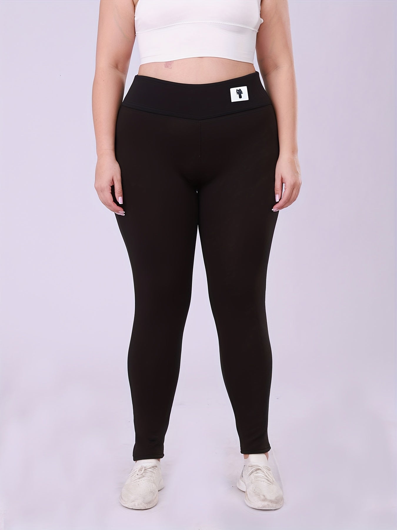 Plus Size Women’s Cat Print Leggings Thick High Waist Stretchy Winter Bottoms