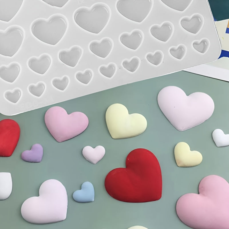 3D Silicone Love Hearts Fondant Mold for Candies Chocolates and Cakes