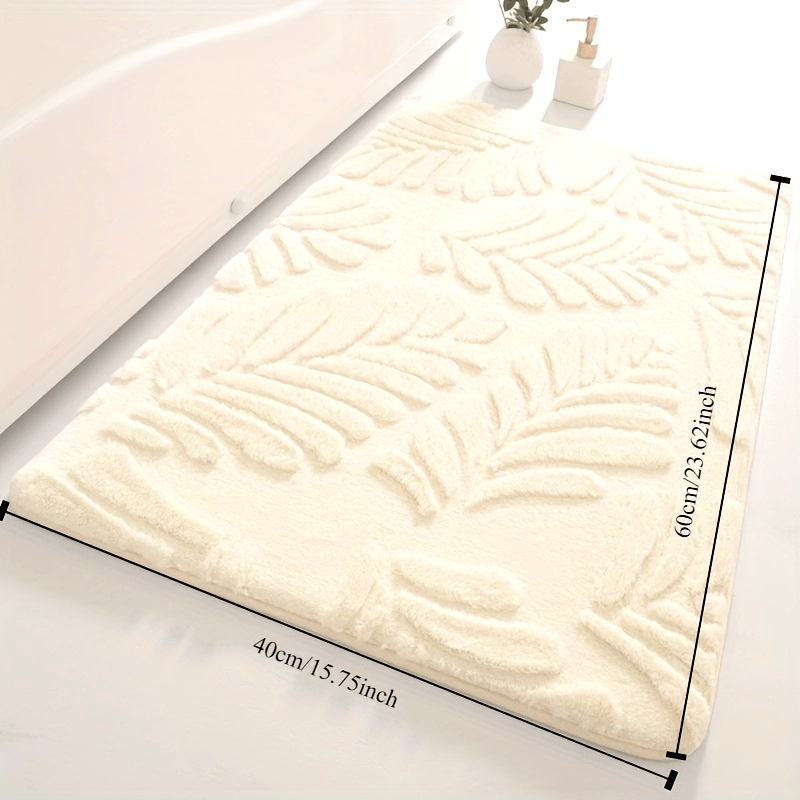 Soft Polyester Rabbit Fur Bath Mat Non-Slip Memory Foam Absorbent Rug