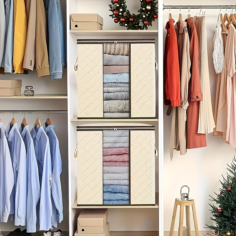 Juego de 4 grandes cestas de almacenamiento impermeables plegables con asas para ropa y mantas