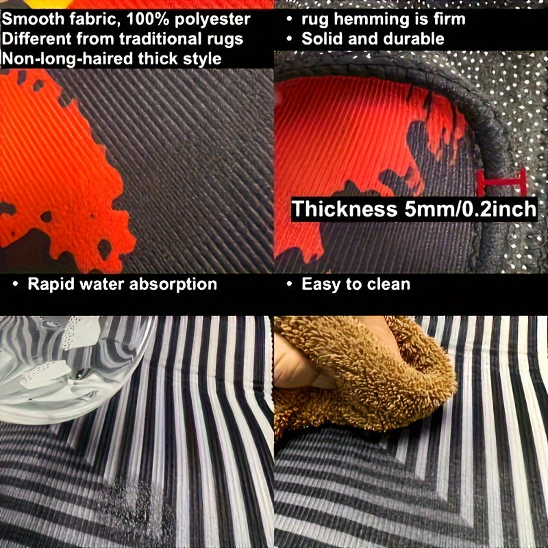 Christmas Plush Rug Santa Snowman Non-Slip Washable Indoor Outdoor 930gsm