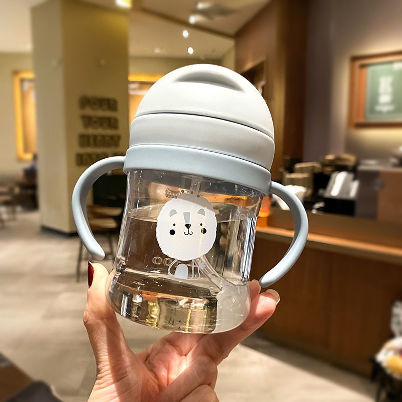 Vaso para niños a prueba de fugas e irrompible con pajilla y asa ant ahogo
