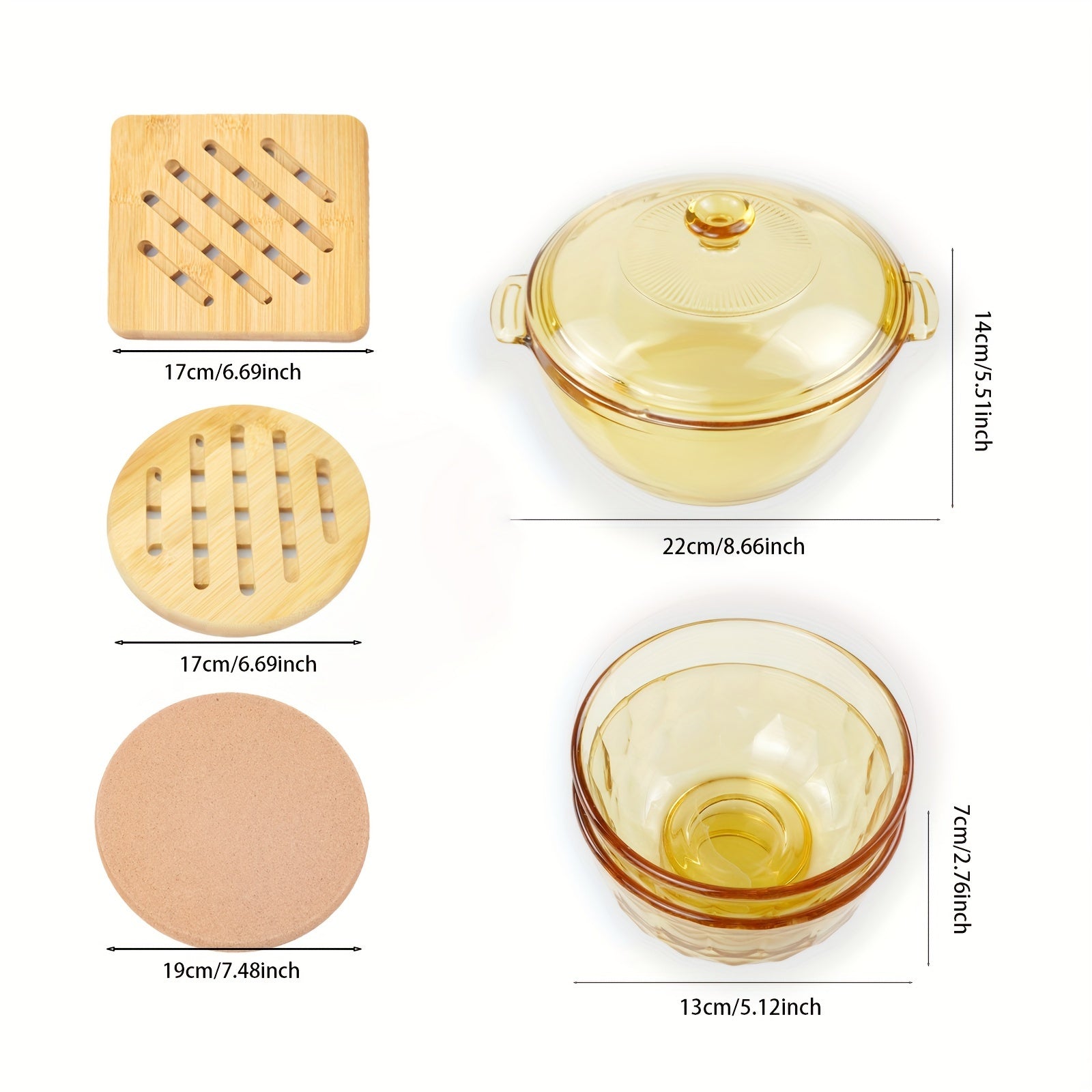 Shisha Qozon To'plami Qopqoq bilan - 1.5L Yuqori Haroratga Bardoshli Sho'rva Qozoni, Qovurma Qozoni, Ikkita Xizmat Qozoni va Isiga Bardoshli Matni o'z ichiga oladi - Naqssiz Dizayn, Sho'rva va Sut Pishirish uchun Mukammal