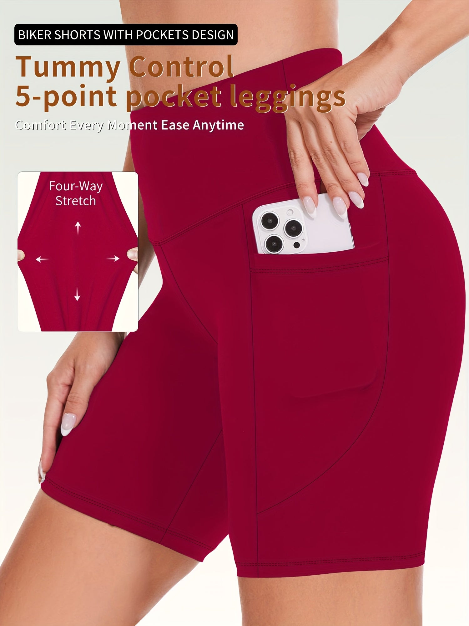 Plus Size Women Biker Shorts Tummy Control High Waisted Yoga Running