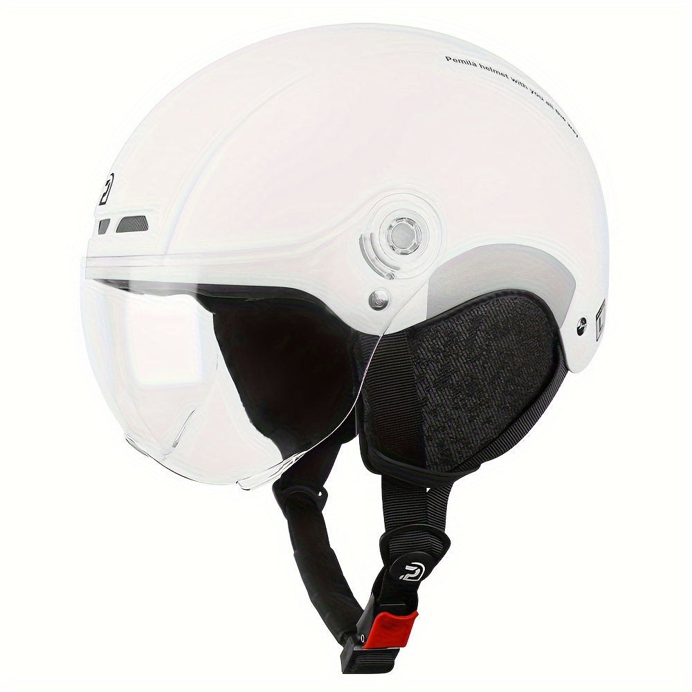 Adult Cycling Helmet with Goggles and Ear Protection, Reflective Strips, Adjustable Fit 57-63cm