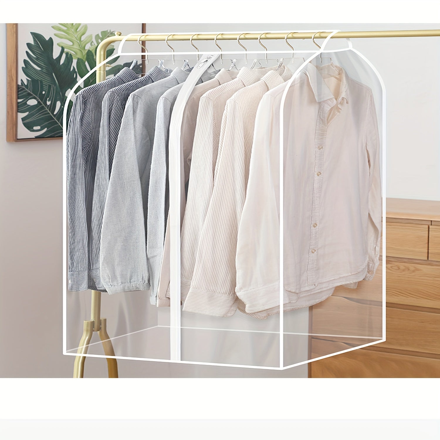 Large Clear Hanging Garment Bag for Closet Storage Protects Coats Suits Dresses