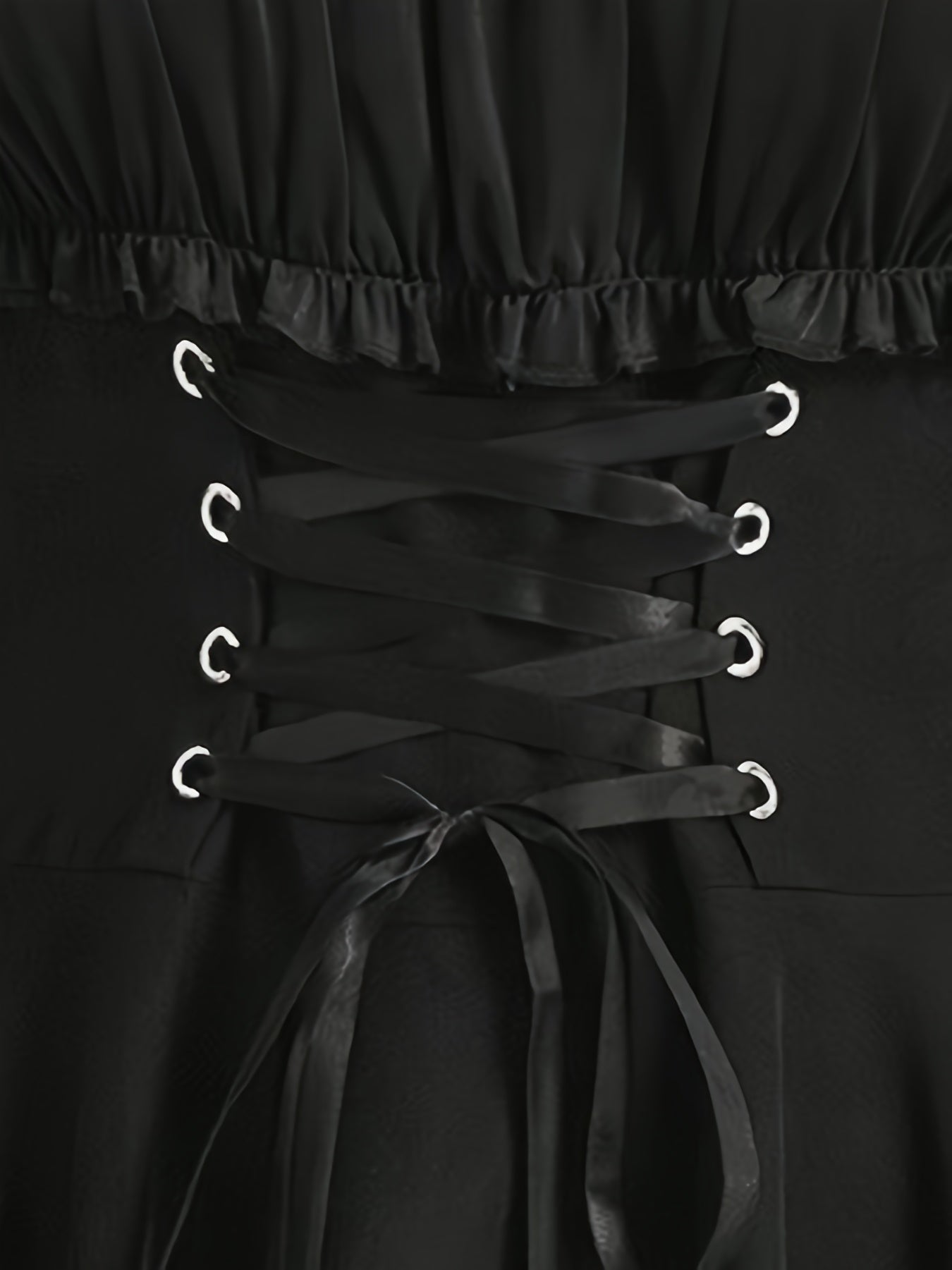 Off-Shoulder Gothic Dress with Ruffle Hem and Asymmetrical Waist for Women