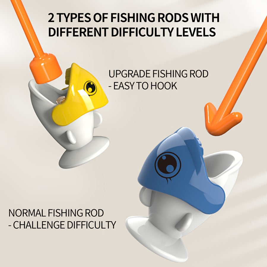 Juego de juguetes de pesca de dinosaurios para niños de 3+ con peces pequeños de plástico y caña magnética en verde y azul