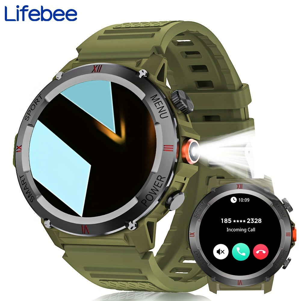 Reloj inteligente para Android iOS Pulsera de fitness Multi-deporte Llamadas Linterna LED Correa de silicona