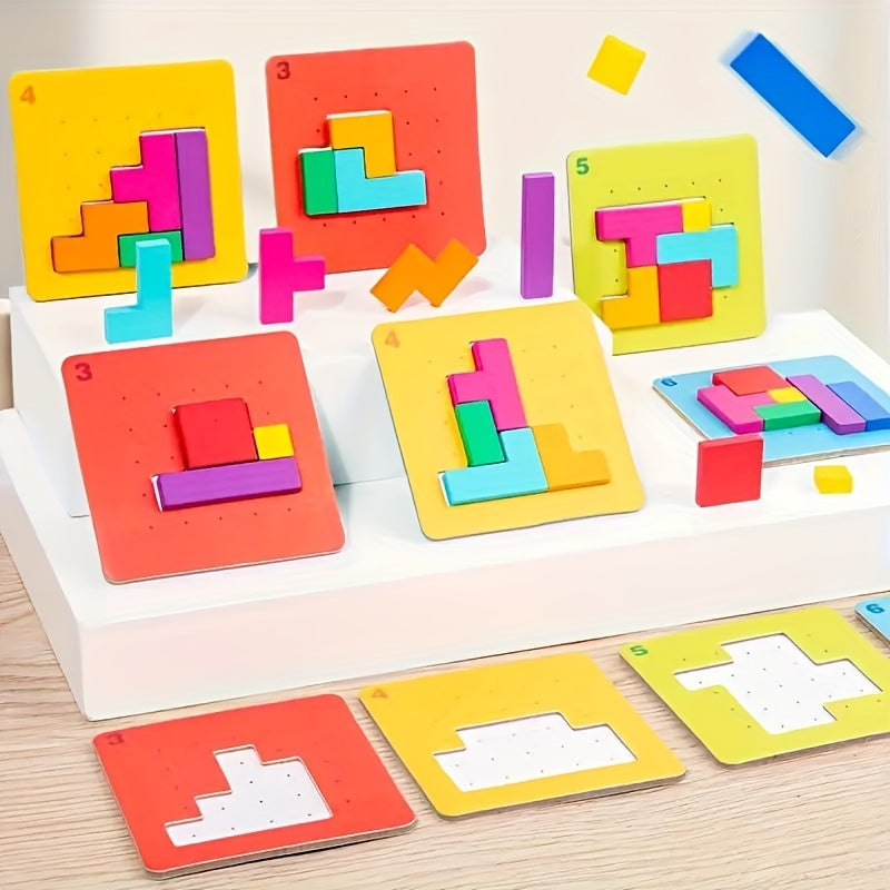 Puzzle Game for Kids 3+ with 7 Colorful Scratch-Resistant Cubes