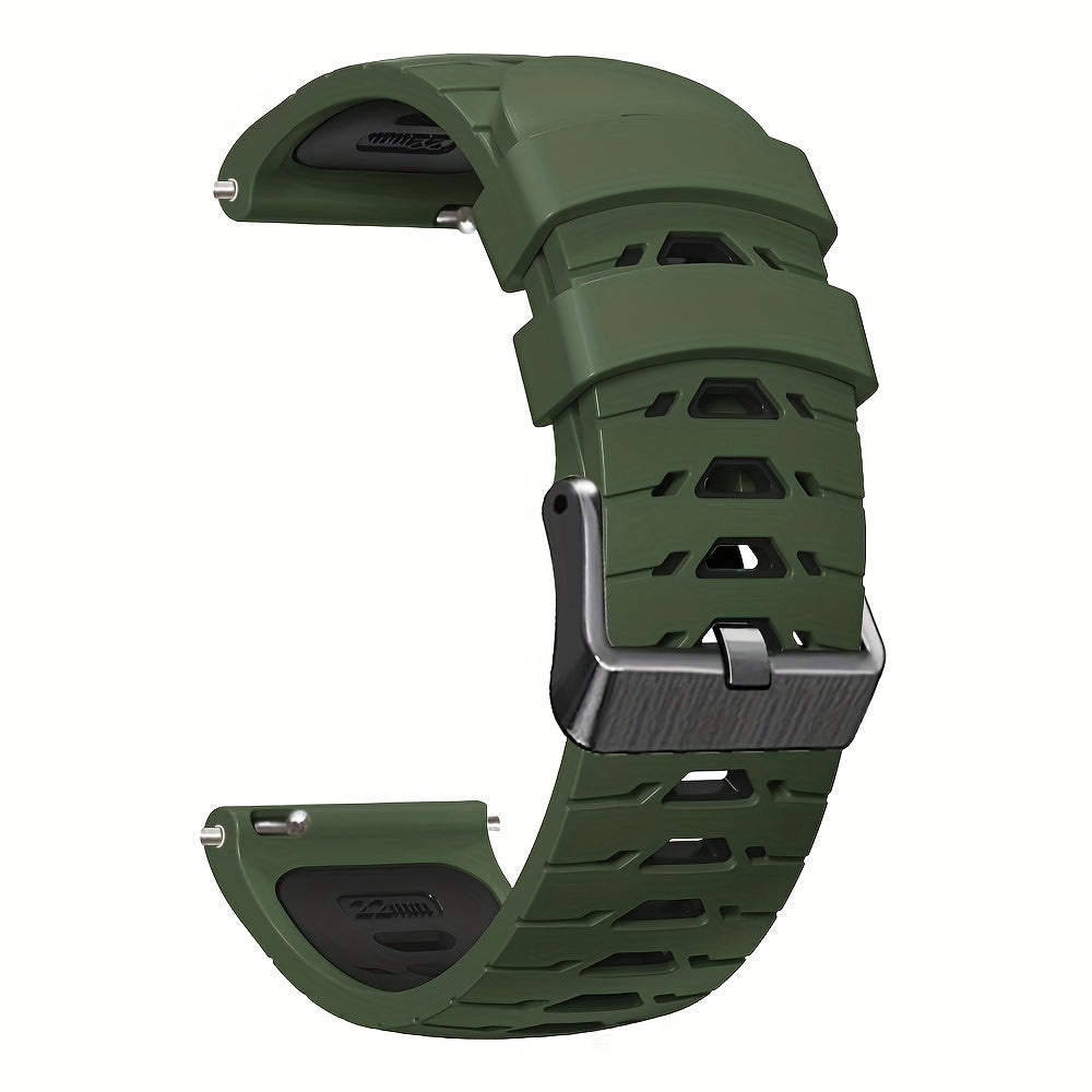 22mm Two-Tone Silicone Smart Watch Strap Breathable Adjustable Replacement for Sports Watches