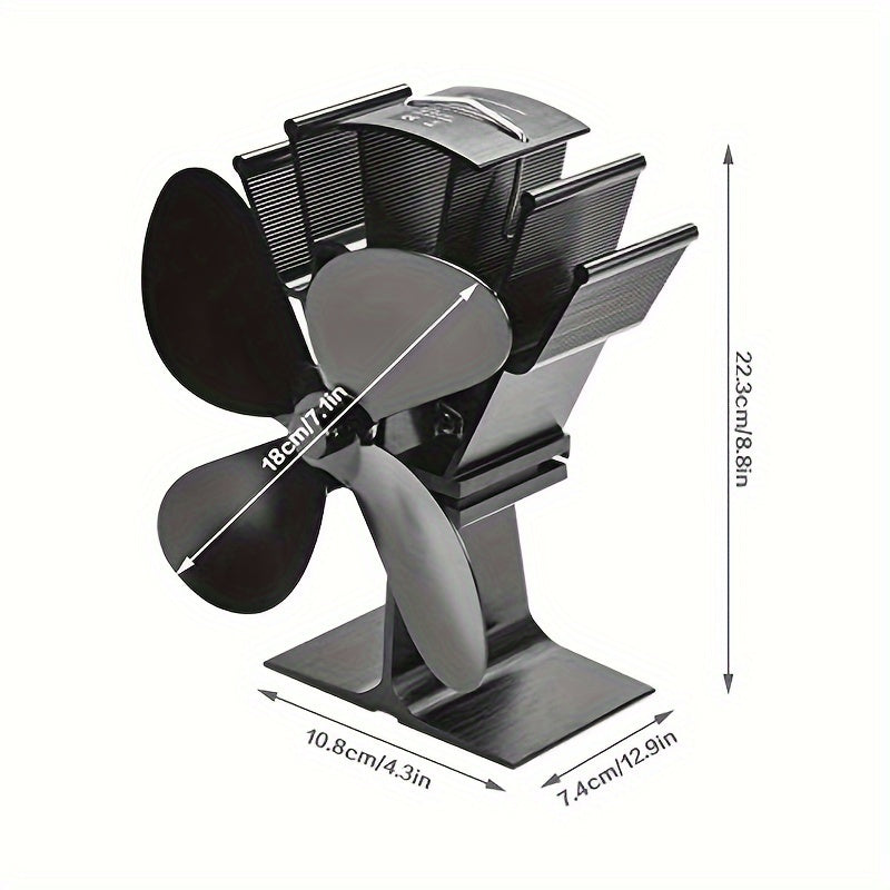 High-Speed 4-Blade Wood Stove Fan for Heat Distribution and Air Circulation