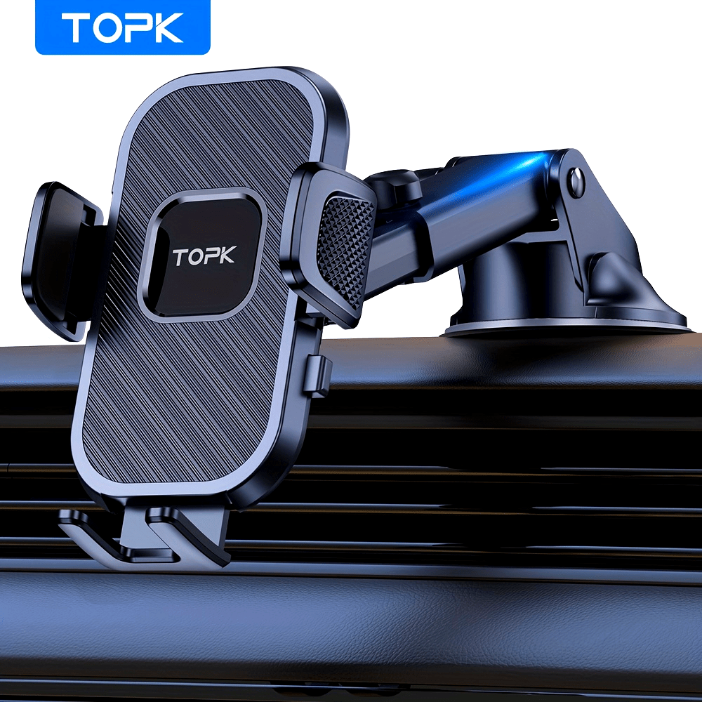 Universal Car Phone Mount Dashboard Holder for Smartphones Adjustable Black