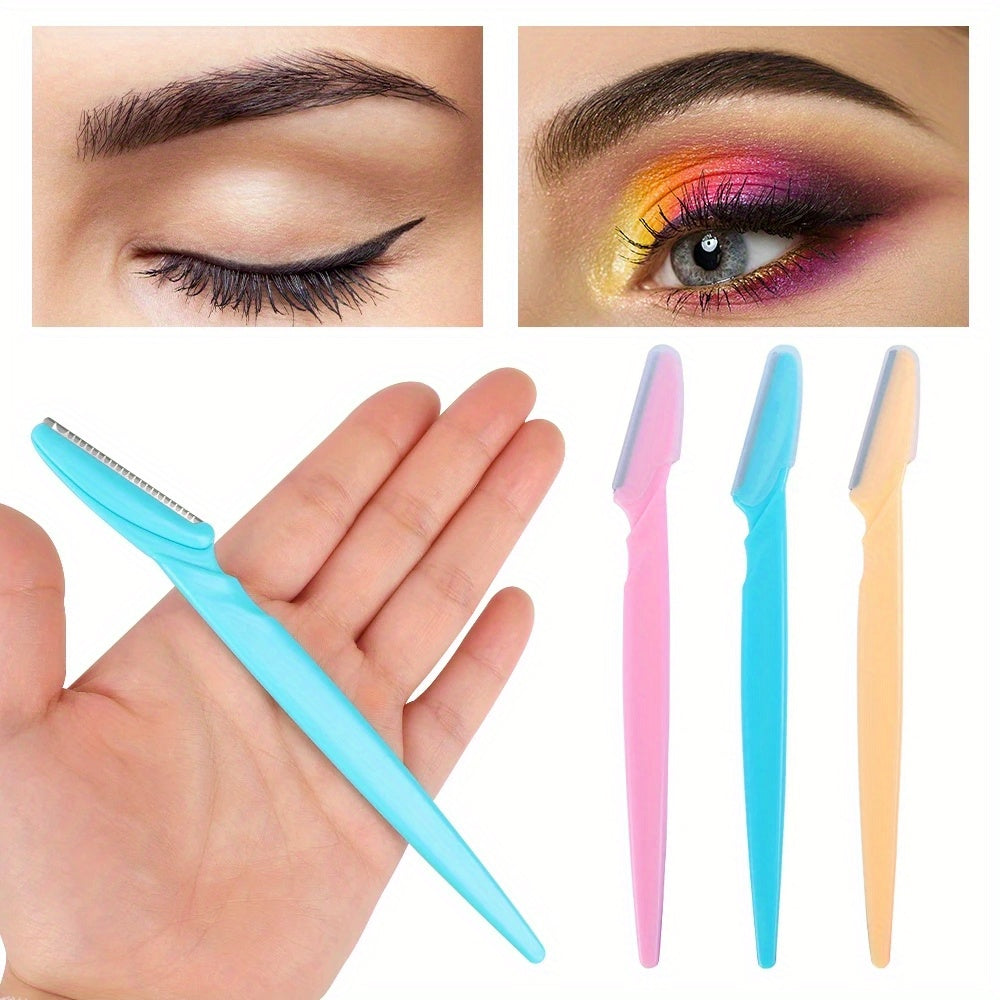 12pcs Eyebrow Trimmers for Men and Women with 5 Colors and 3 Tip Shapes