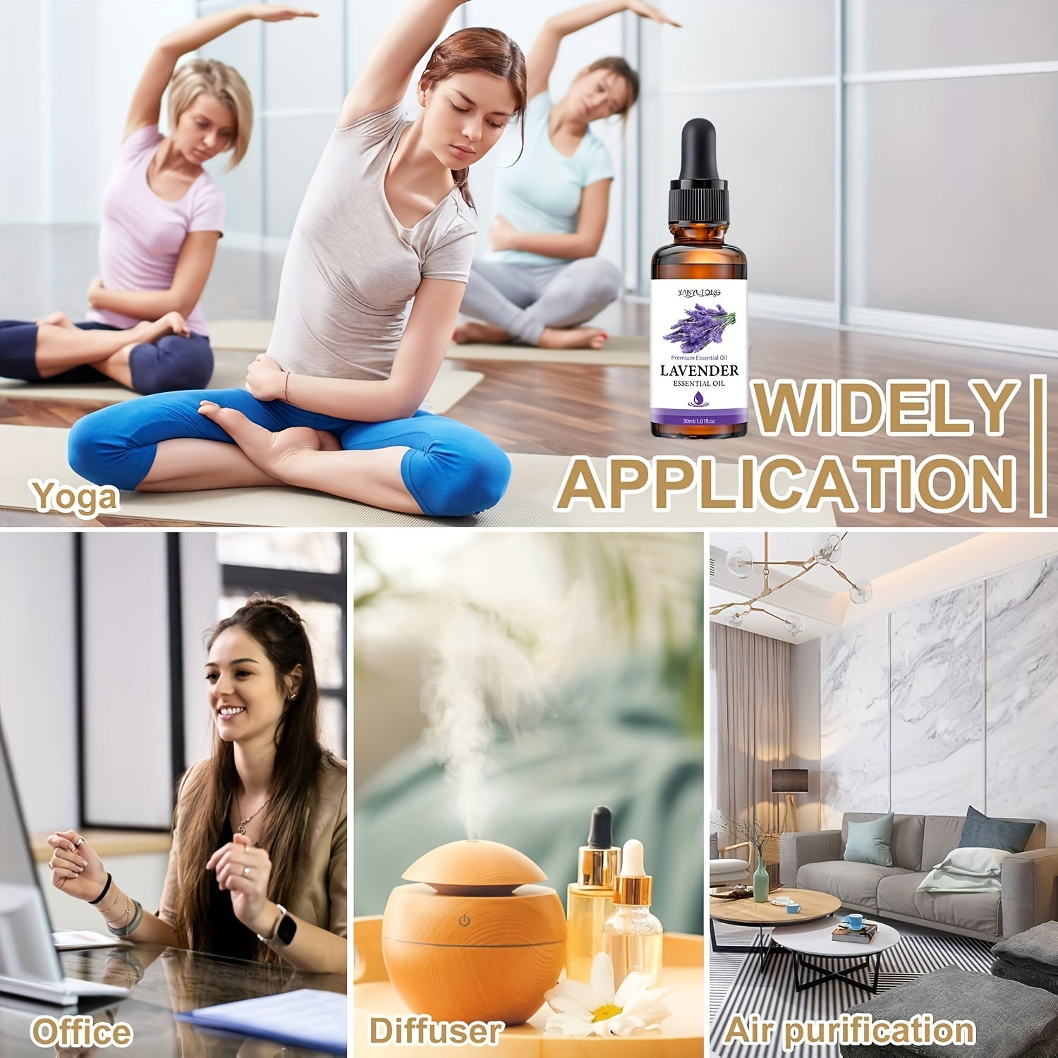 Lavender Essential Oil Natural Moisturizing for Hair Skin Aromatherapy Massage Diffuser