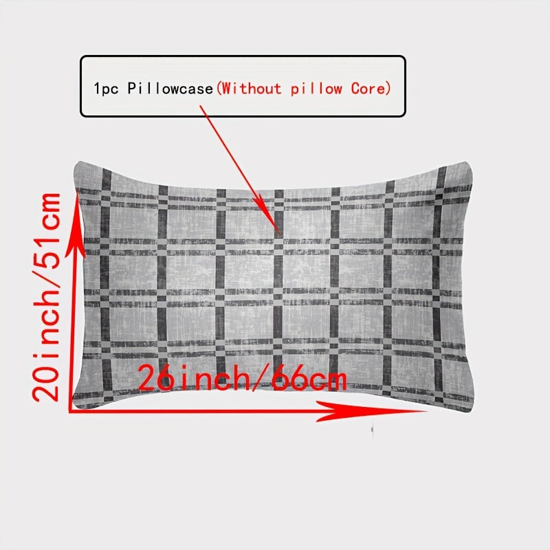 Funda de almohada de algodón con patrones de flores y cuadros, transpirable 144TC