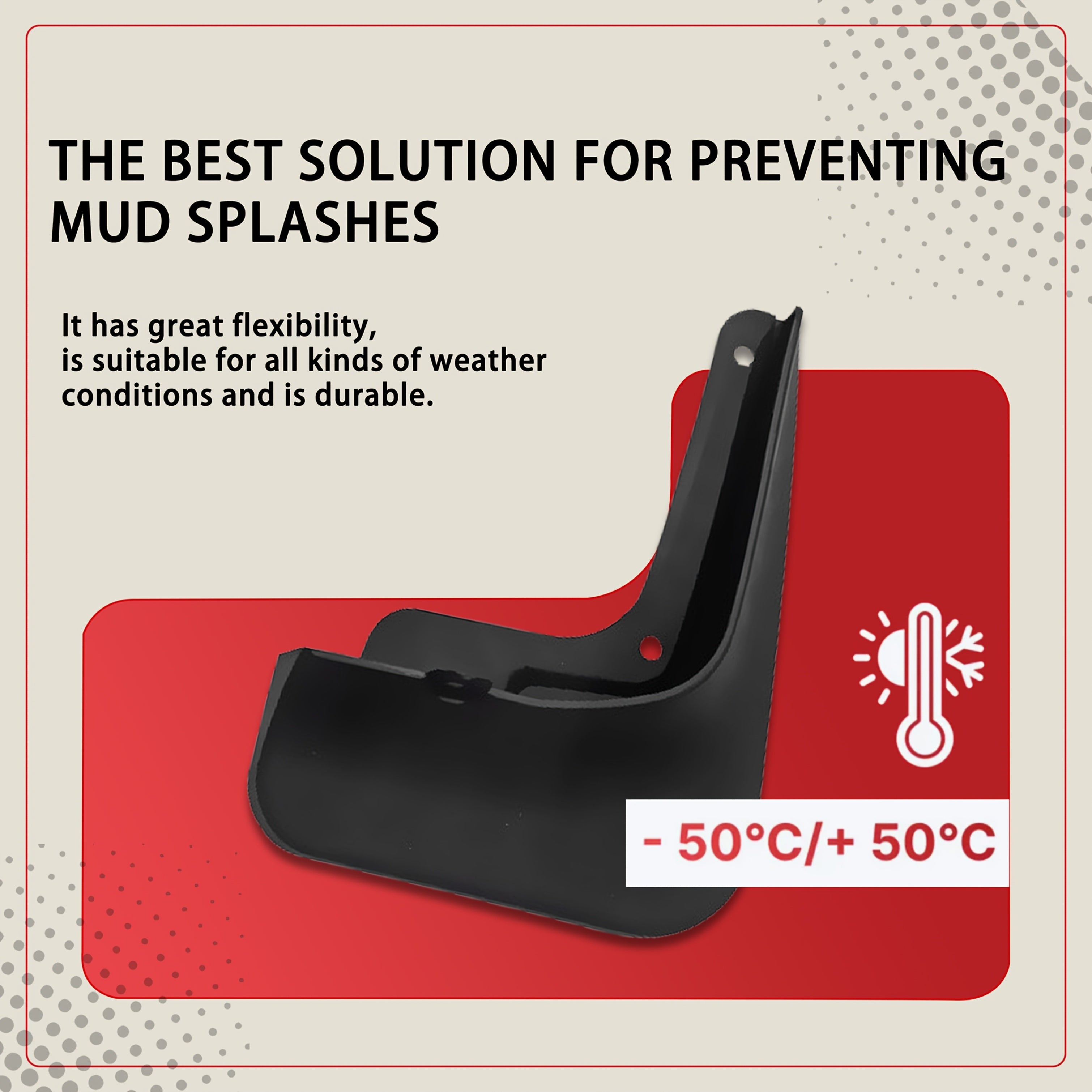 Car Mud Flaps Set for EV Splash Guards Durable Black PP No Drilling