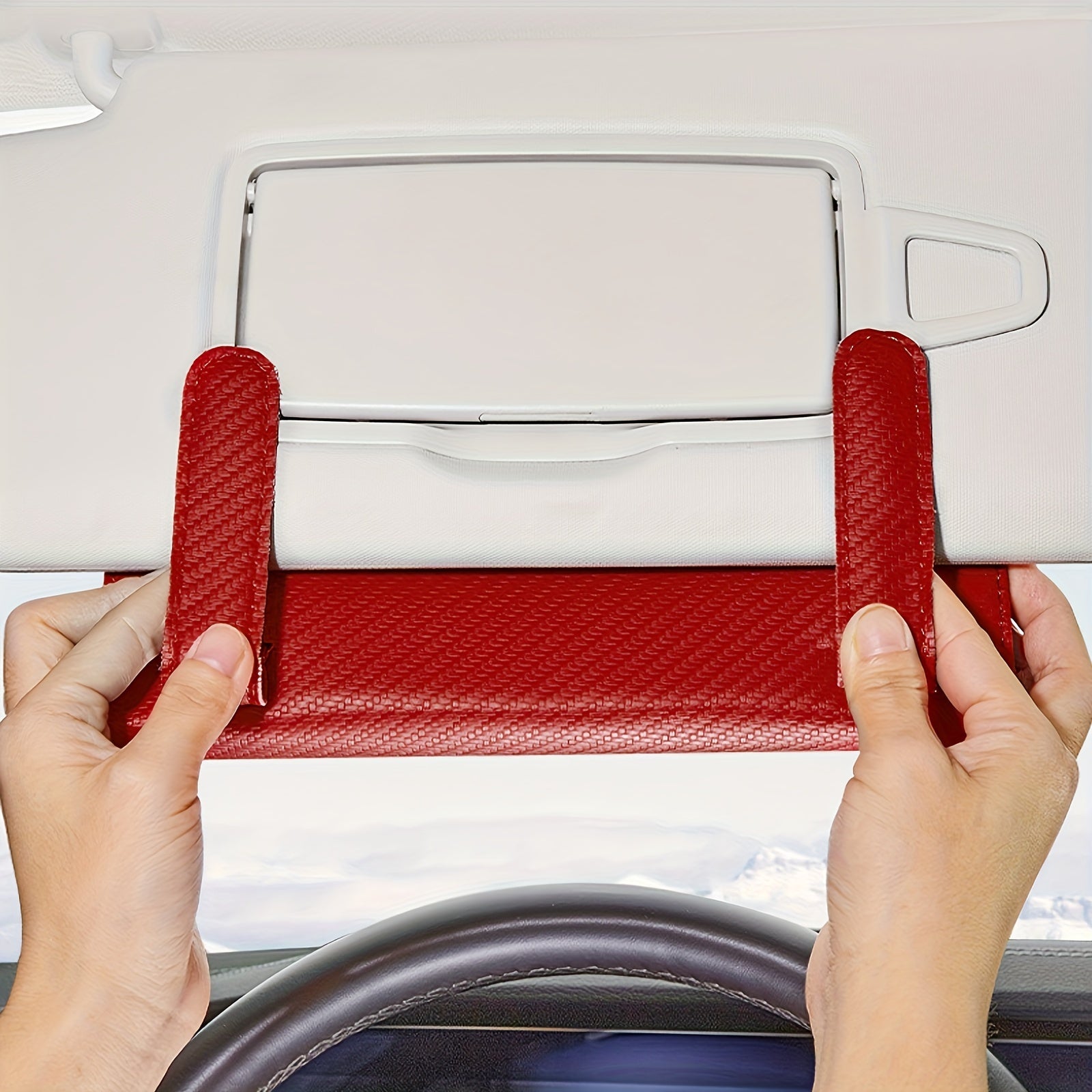 Car Sun Visor Tissue Holder PU Leather Multi-Functional Napkin Box for All Models