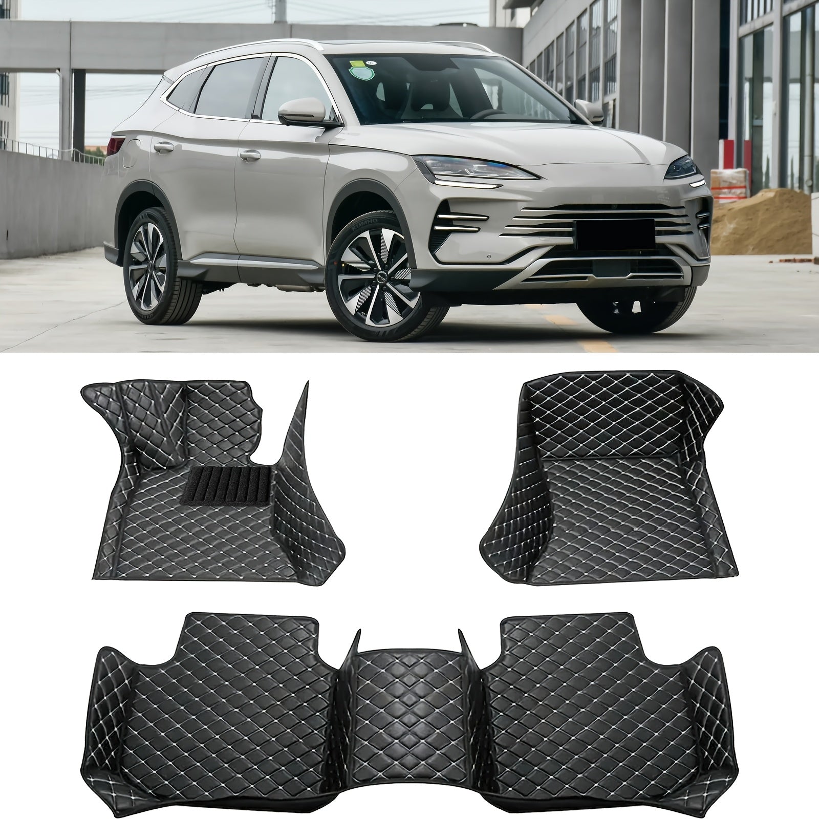 Custom Fit Faux Leather Car Floor Mats All-Weather Protection for Sedan