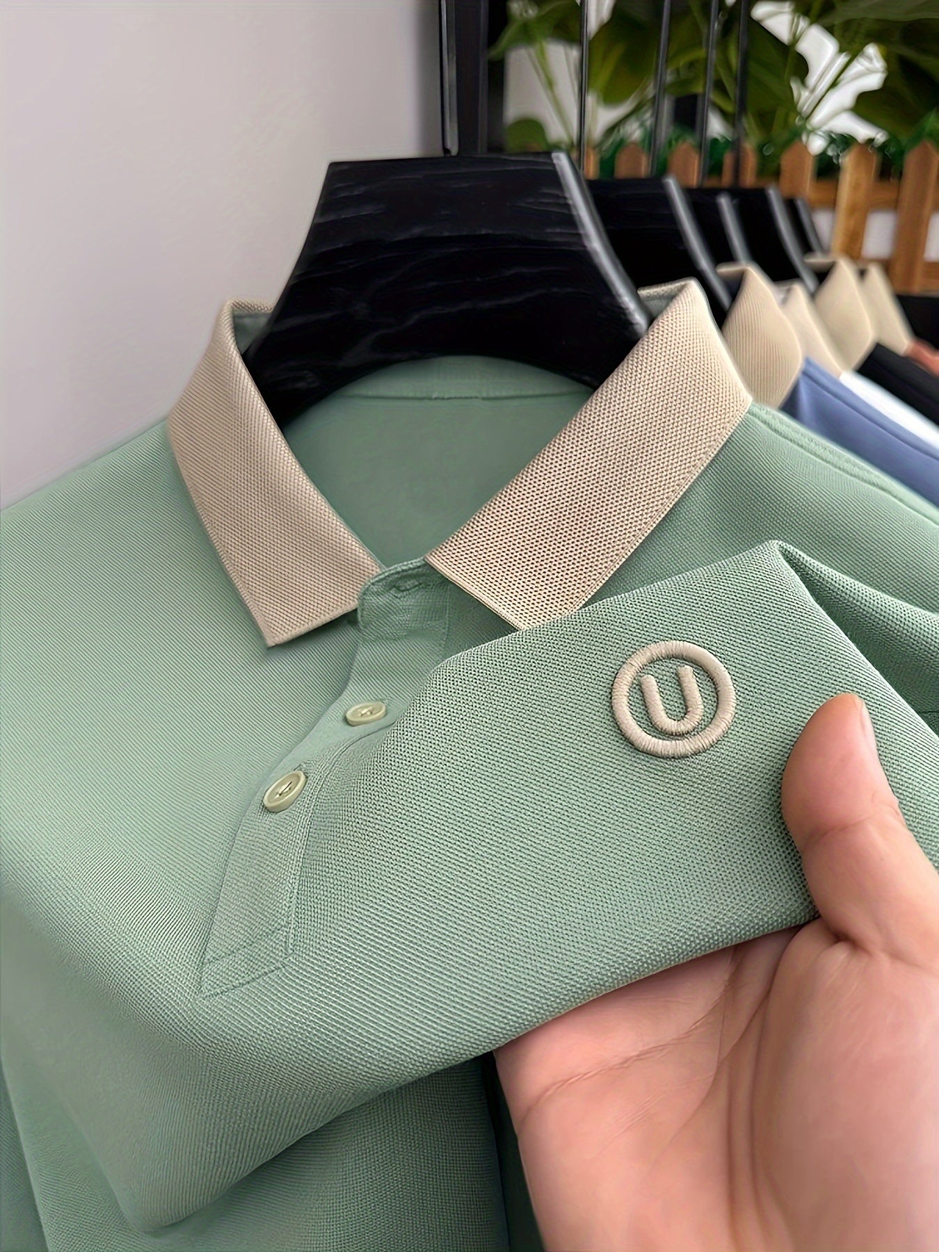 Men's Golf Shirt Short Sleeve Embroidered Polyester Casual Stretch