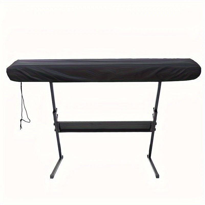 Funda de polvo para piano eléctrico negra para 61 y 88 teclas con cordón de cierre