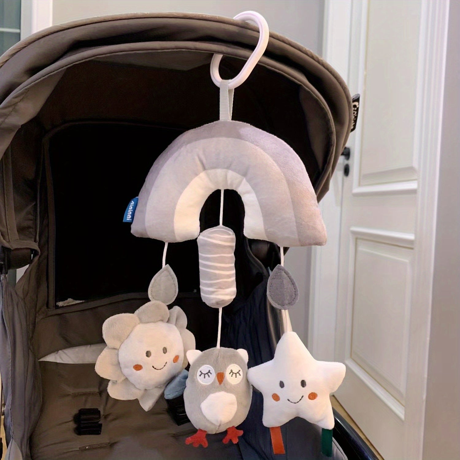 Soft Plush Baby Car Seat Toy Wind Chime for Stroller Crib Attachment