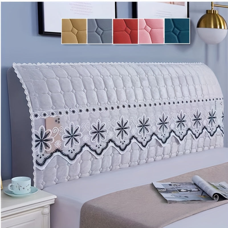 Super Soft Quilted Bed Headboard Cover in Solid Color Dust and Stain Protector