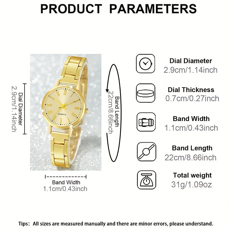 Women's Fashion Watch and Jewelry Set Alloy Round Analog Quartz Non-Waterproof