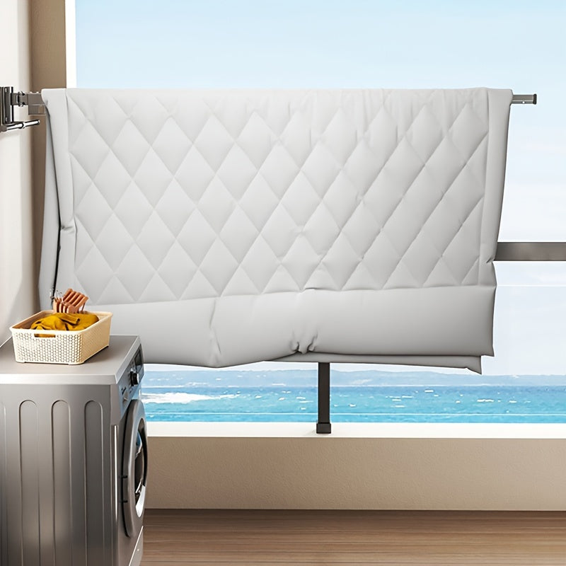 Aluminum Alloy Wall Mount Clothes Drying Rack with Hooks Space-Saving Retractable Clothesline