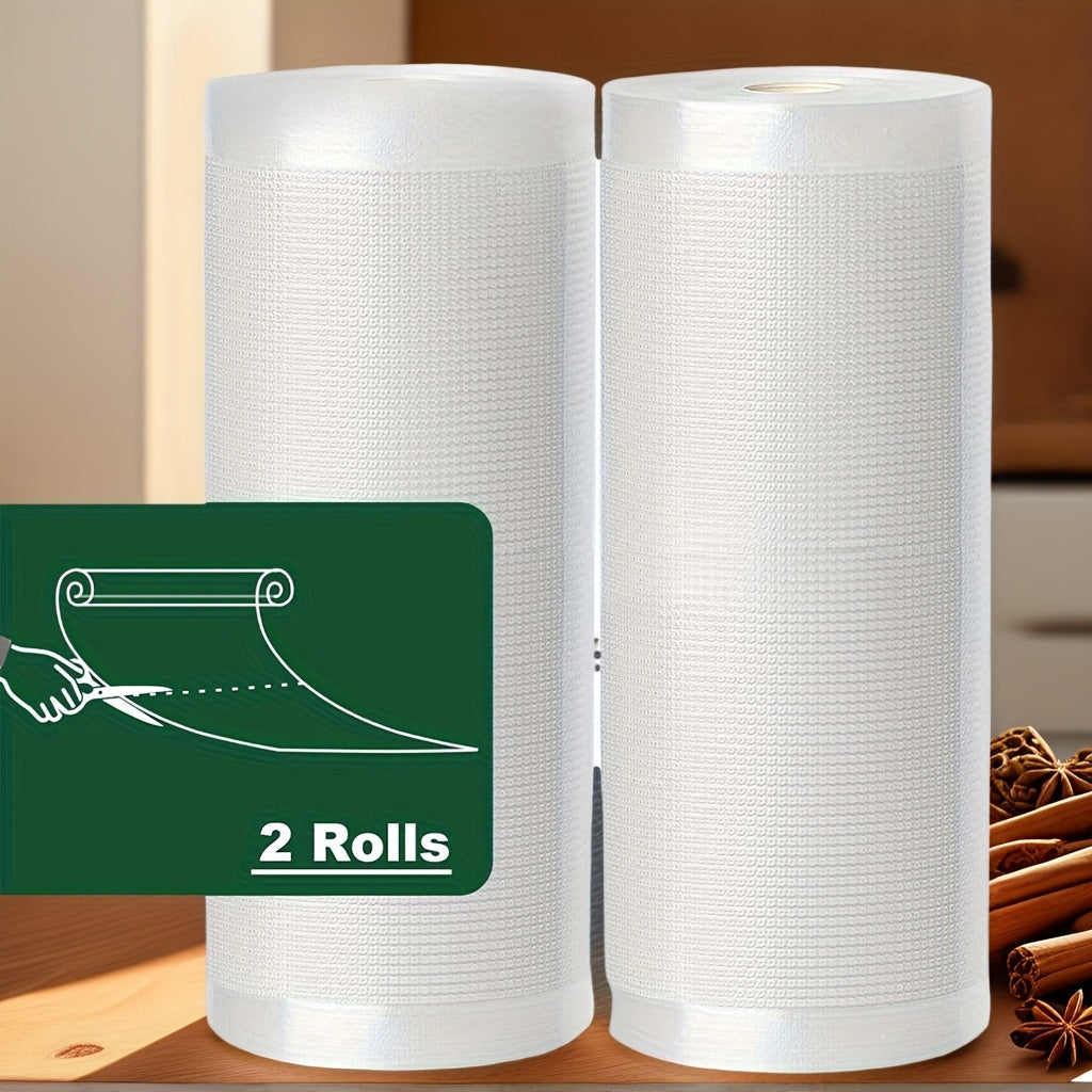 2-Pack Vacuum Sealer Rolls 3M Long Durable Tear-Resistant Food Storage