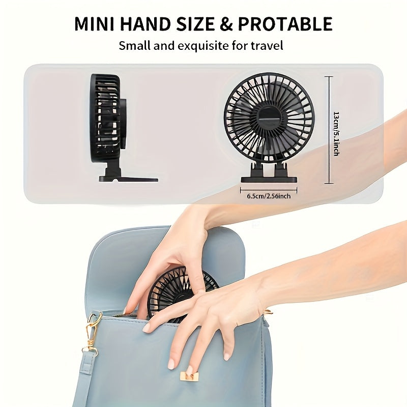 Portable USB Mini Fan 3 Speeds Silent Operation Travel Office Bedroom