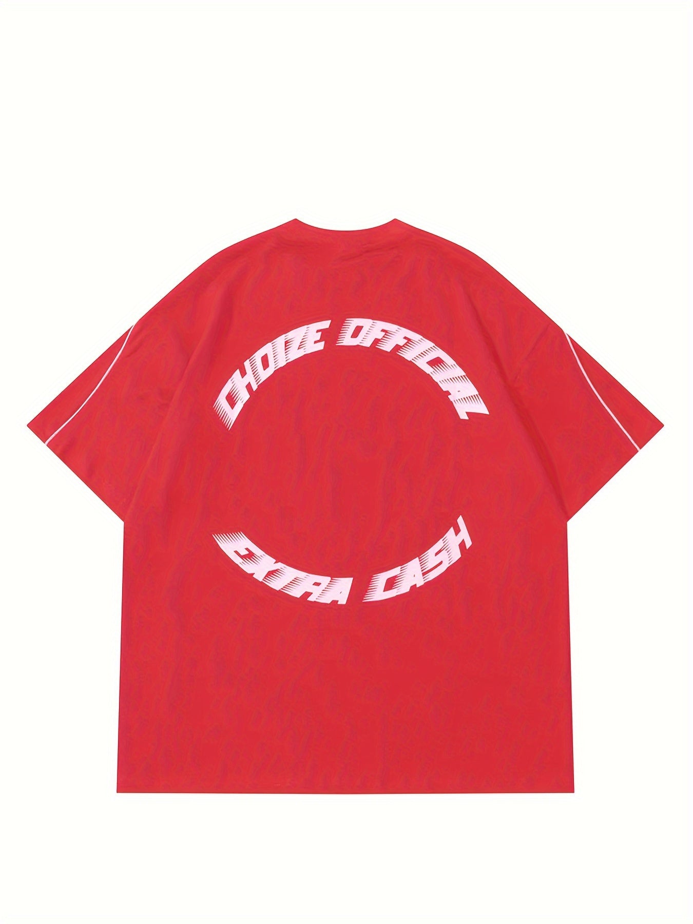 Unisex Y2K Alphabet Print Crew Neck T-Shirt Polyester Elastane Knit Fabric