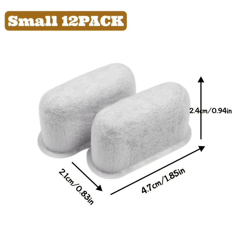 12 dona Qahva filtrlari Faollashtirilgan uglerod ko'mirli suv filtri mikrofiber