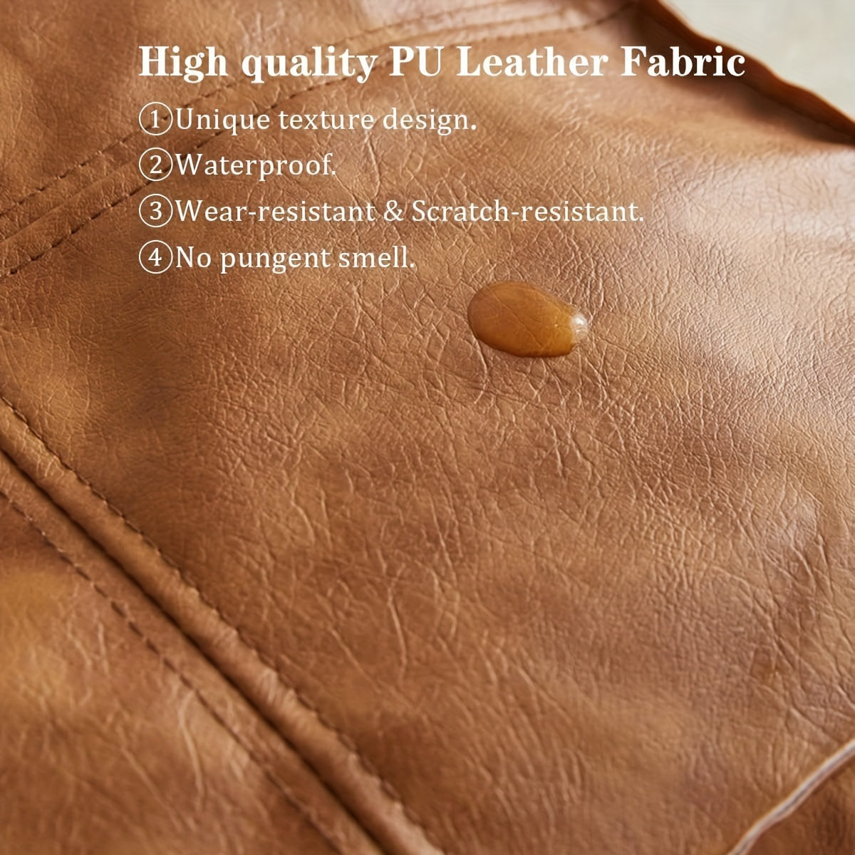 Funda de otomana estilo marroquí impermeable de cuero sintético PU, sin rellenar, 44.96cm