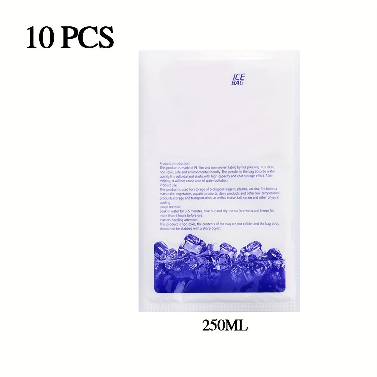 Reusable Ice Packs Leakproof Water-Injectable Cooling Bags for Beverages and Food Preservation