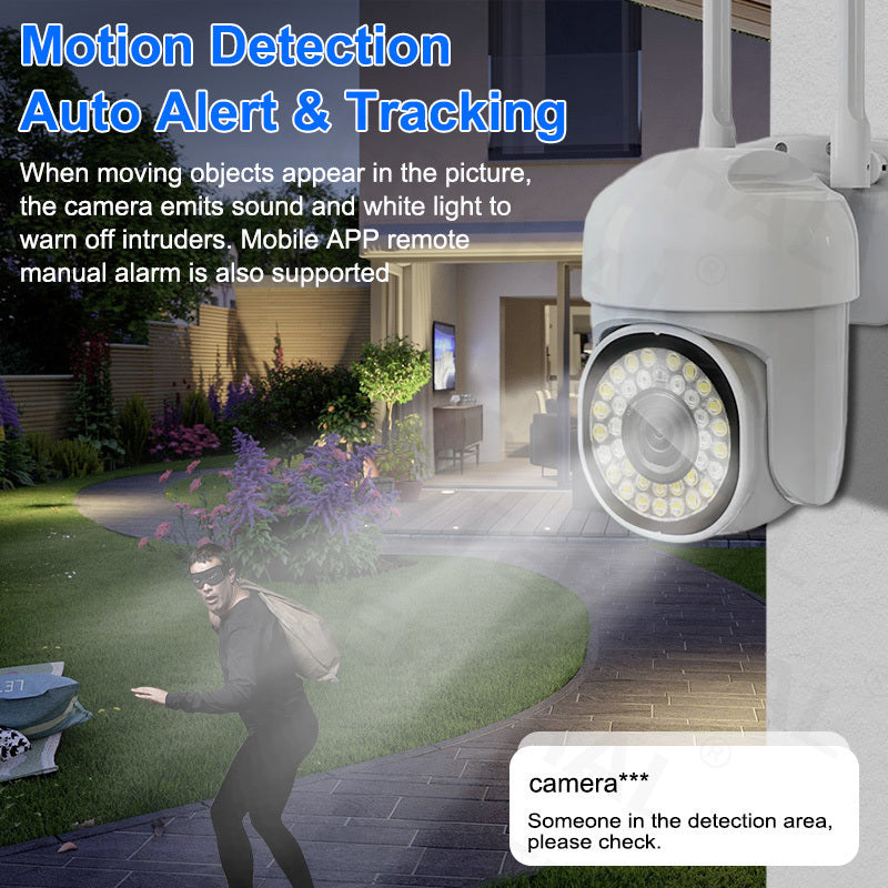 Outdoor WiFi Security Camera Waterproof Night Vision Panoramic 360 Degree Motion Detection