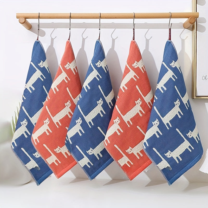 Cartoon Cat Cotton Bath Towels in Various Sizes for Bathroom and Christmas Gifts