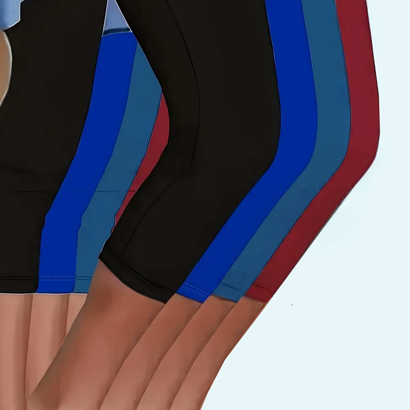 Women's Plus Size High-Waisted Stretch Capri Leggings Solid Color Yoga Pants