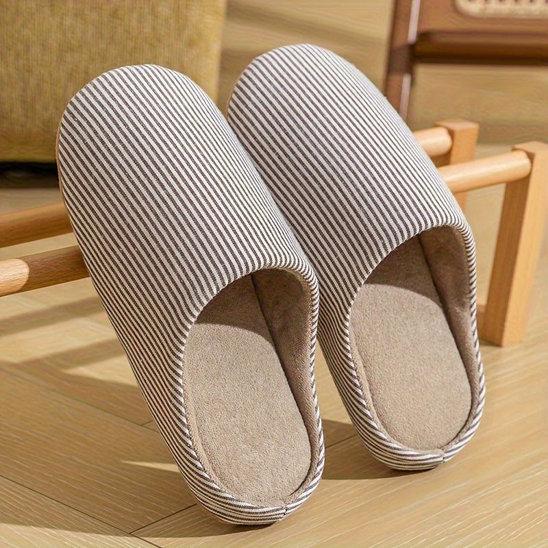 Unisex Breathable Fabric Home Slippers Non-Slip Odor-Resistant Indoor Shoes