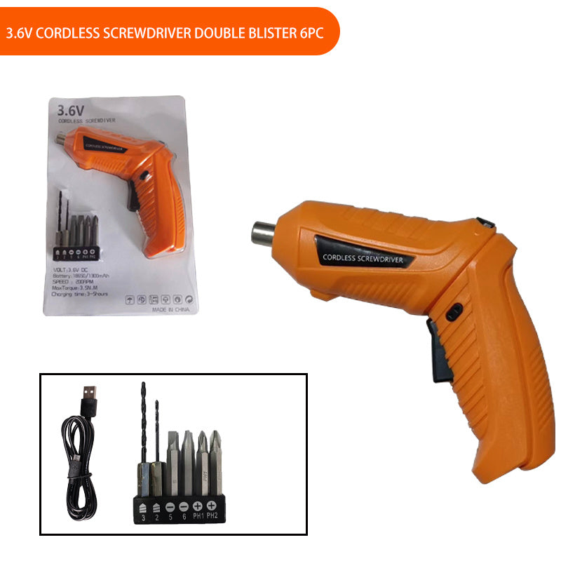 Mini 3.6V Cordless Electric Screwdriver Rechargeable Lithium Battery Compact Tool