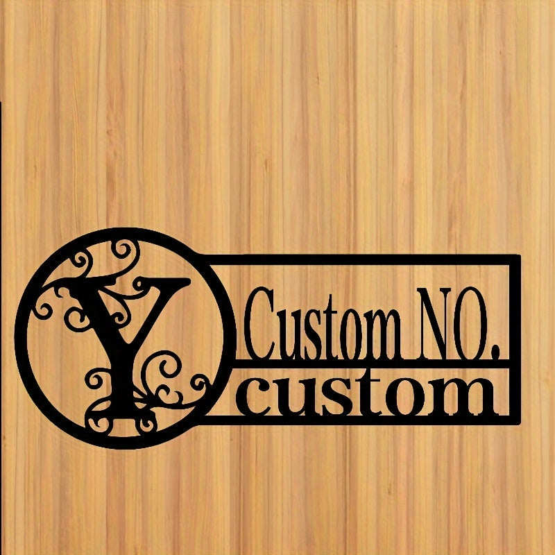 Oq metall misdan yasalgan eshik belgisi, oilaviy nom bilan, ichki va tashqi foydalanish uchun