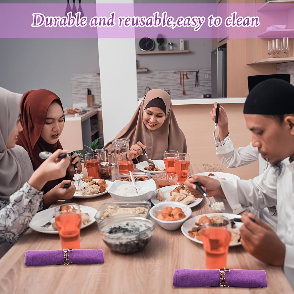 12-Pack Cast Iron Napkin Rings with Bismillah Design for Ramadan Weddings Parties