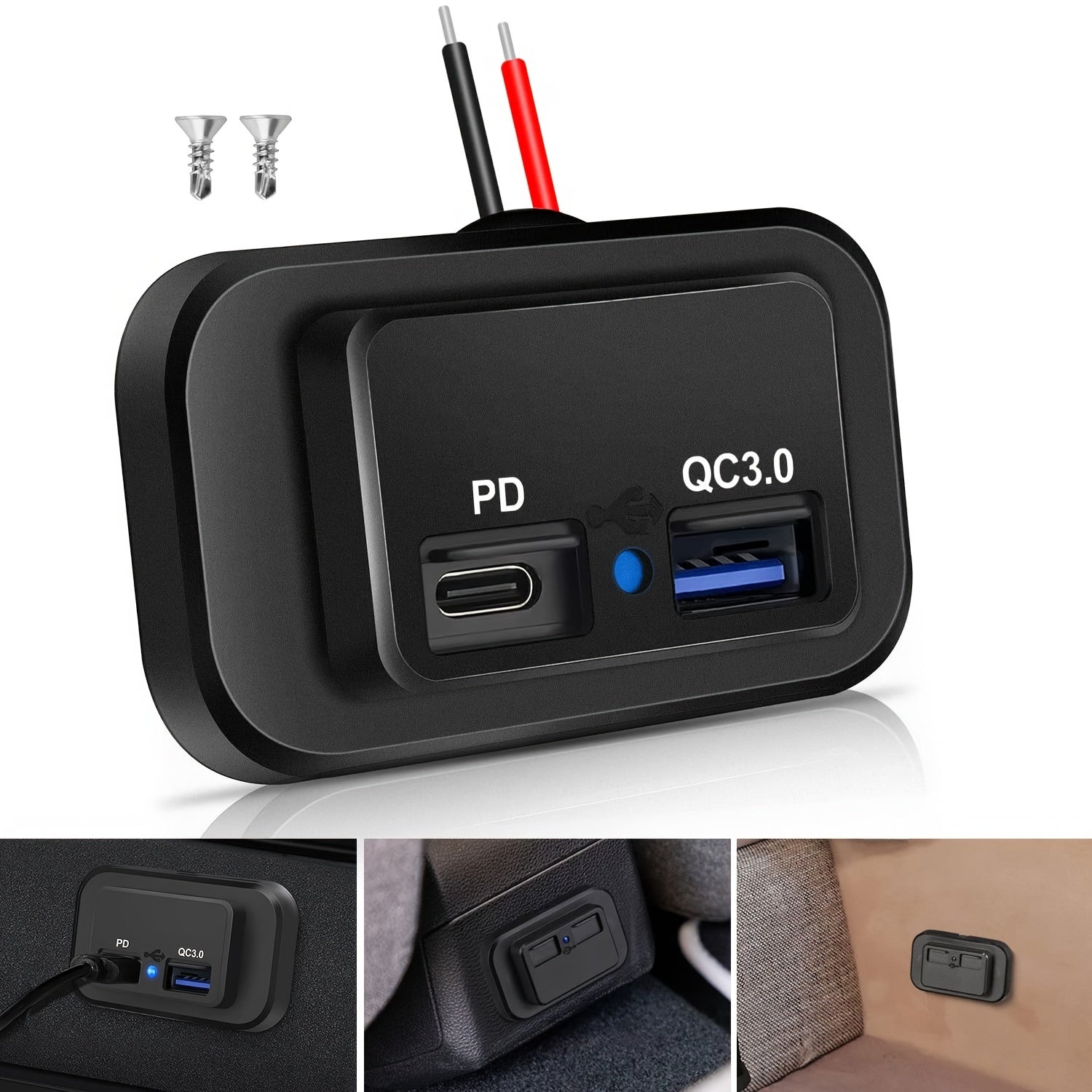 12V/24V RV Двойное быстрое зарядное устройство USB для автомобиля