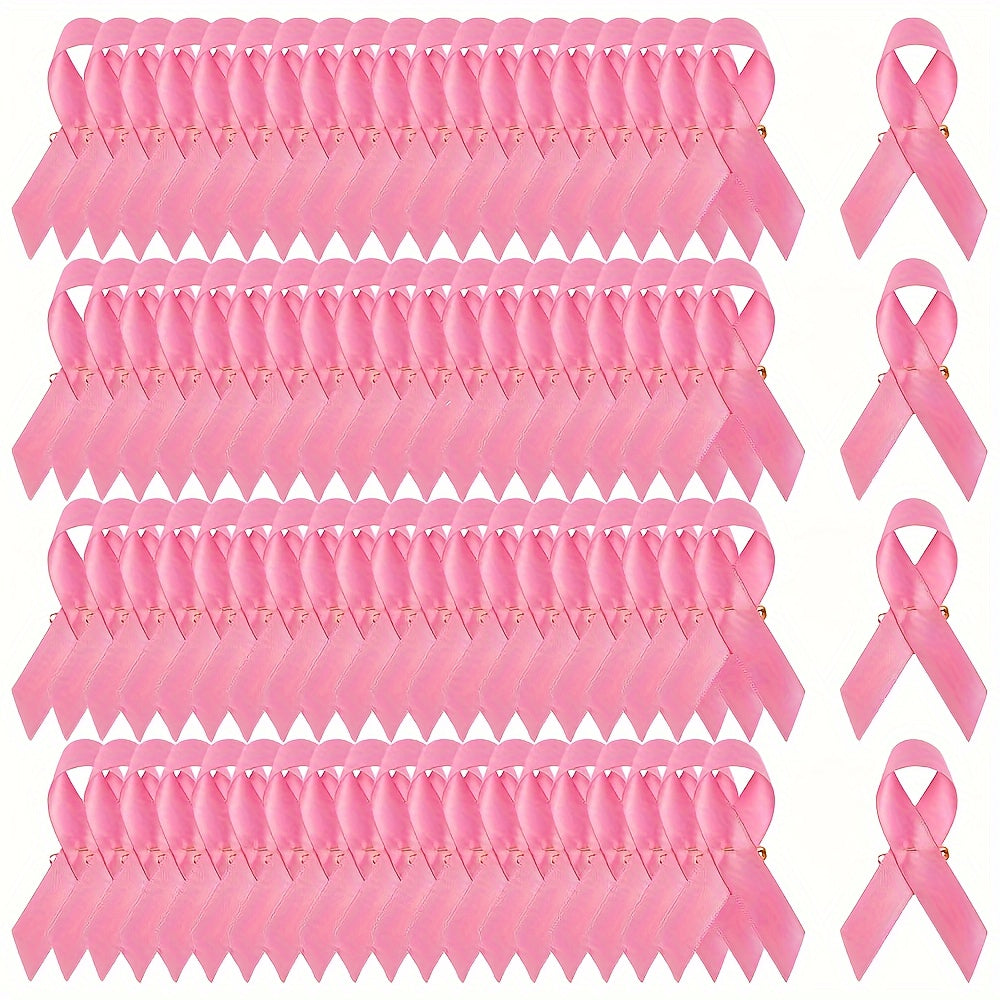 Set of 50 Pink Ribbon Awareness Pins for Fundraisers and Events